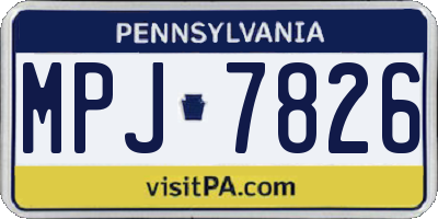 PA license plate MPJ7826