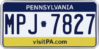 PA license plate MPJ7827