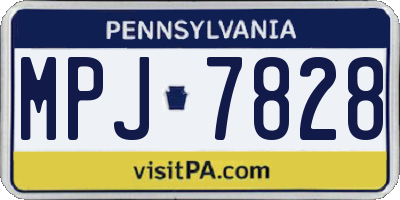 PA license plate MPJ7828