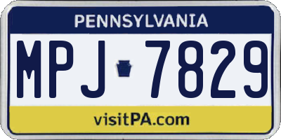 PA license plate MPJ7829