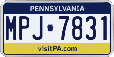 PA license plate MPJ7831