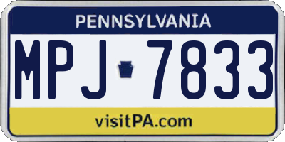 PA license plate MPJ7833