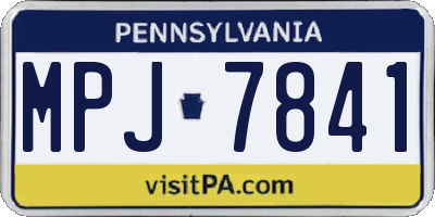PA license plate MPJ7841