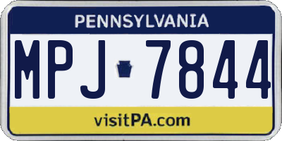 PA license plate MPJ7844