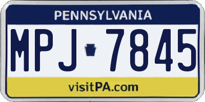 PA license plate MPJ7845