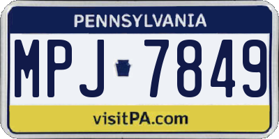 PA license plate MPJ7849