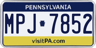 PA license plate MPJ7852