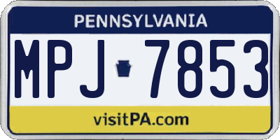 PA license plate MPJ7853