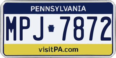 PA license plate MPJ7872