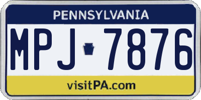 PA license plate MPJ7876