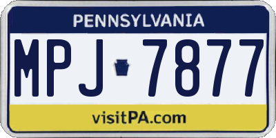 PA license plate MPJ7877