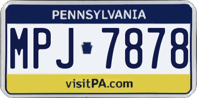 PA license plate MPJ7878