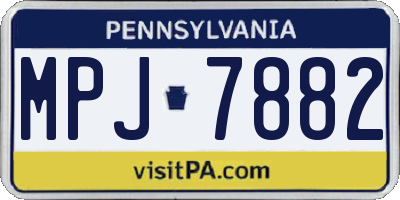 PA license plate MPJ7882