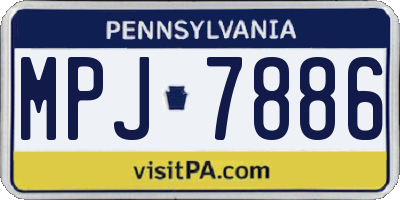 PA license plate MPJ7886