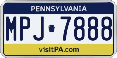 PA license plate MPJ7888