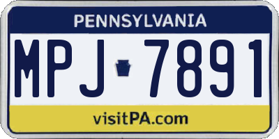 PA license plate MPJ7891