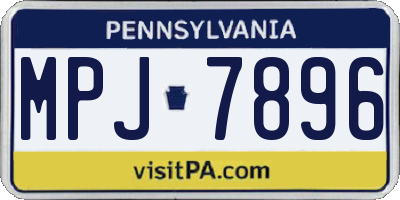 PA license plate MPJ7896