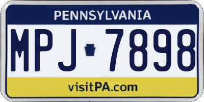 PA license plate MPJ7898
