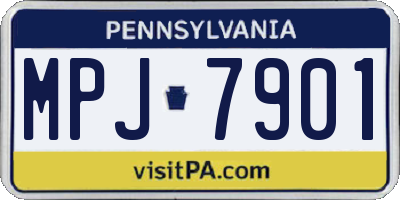 PA license plate MPJ7901