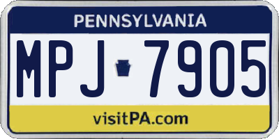 PA license plate MPJ7905