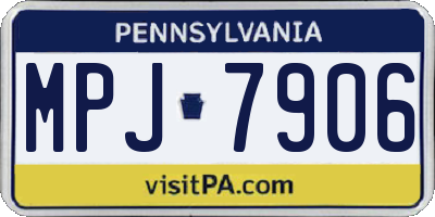 PA license plate MPJ7906