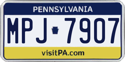PA license plate MPJ7907