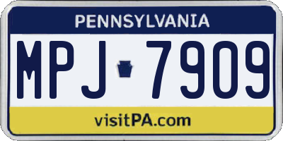 PA license plate MPJ7909