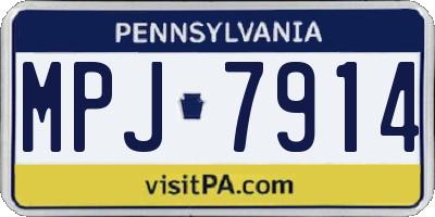 PA license plate MPJ7914