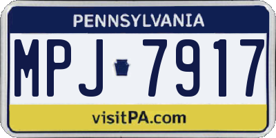 PA license plate MPJ7917