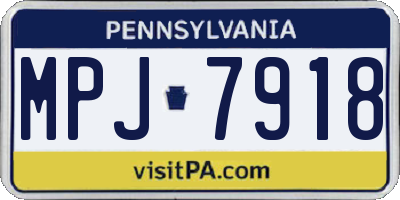 PA license plate MPJ7918