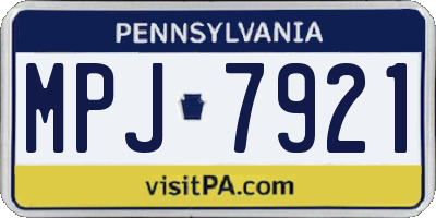PA license plate MPJ7921