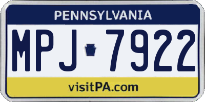 PA license plate MPJ7922