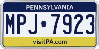 PA license plate MPJ7923