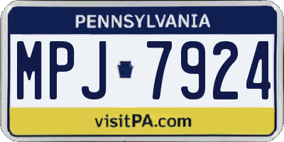 PA license plate MPJ7924