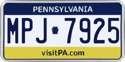 PA license plate MPJ7925