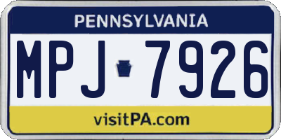 PA license plate MPJ7926