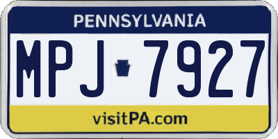 PA license plate MPJ7927