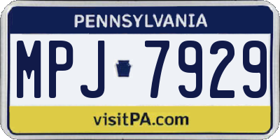 PA license plate MPJ7929