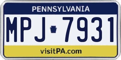 PA license plate MPJ7931