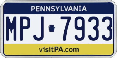 PA license plate MPJ7933