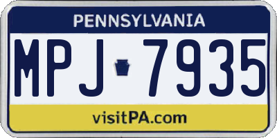 PA license plate MPJ7935