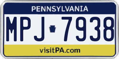 PA license plate MPJ7938