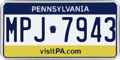 PA license plate MPJ7943
