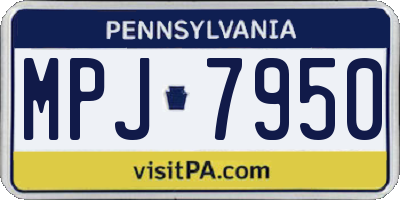 PA license plate MPJ7950