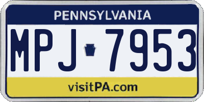 PA license plate MPJ7953