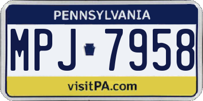 PA license plate MPJ7958