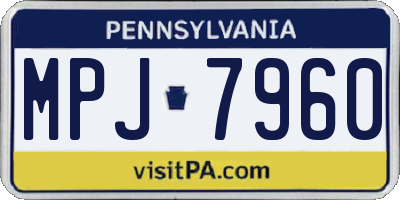 PA license plate MPJ7960