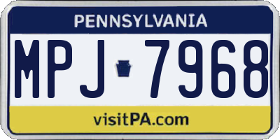 PA license plate MPJ7968