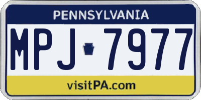 PA license plate MPJ7977