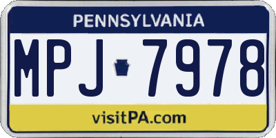 PA license plate MPJ7978